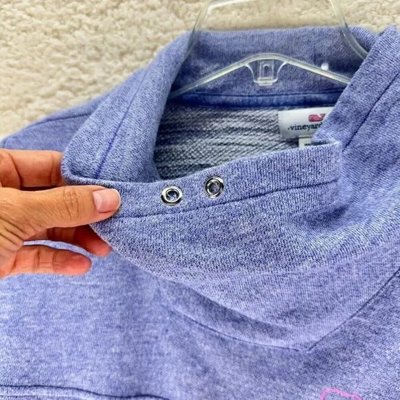 Vineyard Vines Sweater Pullover Cowl Neck Long Sleeve Womens Medium Purple Logo - Picture 9 of 12